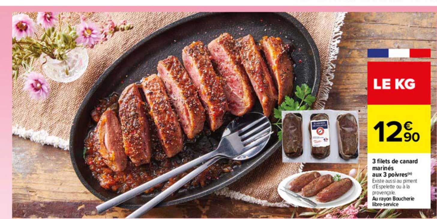 3 Filet De Canard Marinés Aux 3 Poivres