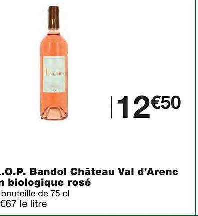 a.o.p. bandol château val d'arenc vin biologique rosé
