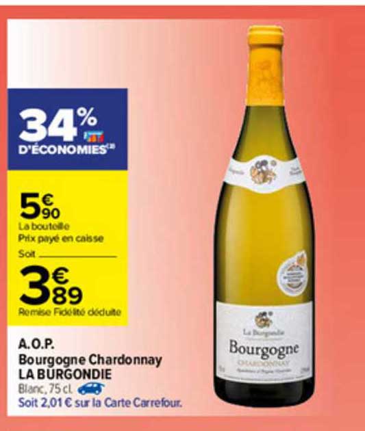 a.o.p. bourgogne chardonnay la burgondie