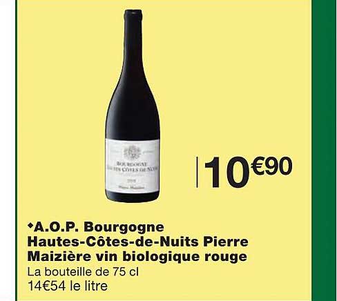 a.o.p. bourgogne hautes-côtes-de-nuits pierre maizière vin biologique rouge