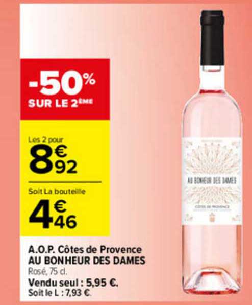 a.o.p. côtes de provence au bonheur des dames