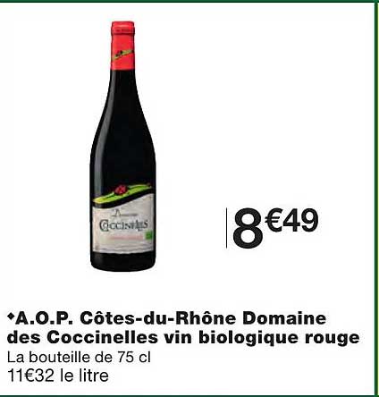 a.o.p. côtes-du-rhône domaine des coccinelles vin biologique rouge