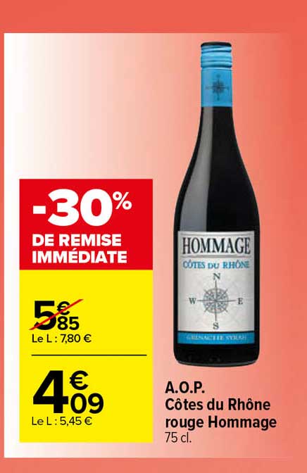 a.o.p. côtes du rhône rouge hommage