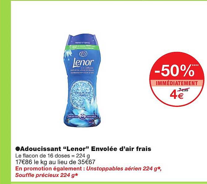 Adoucissant "lenor" Envolée D'air Frais