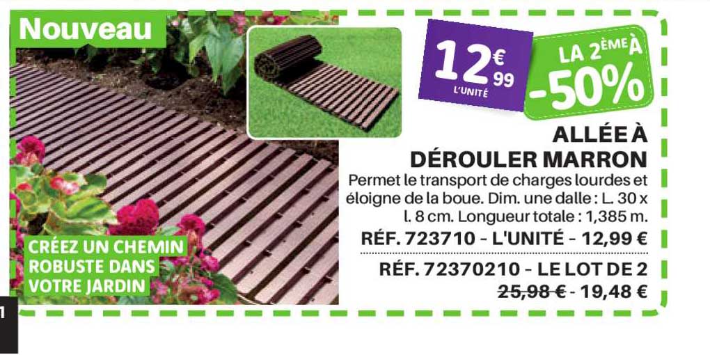 allé à dérouler marron la 2ème à -50%