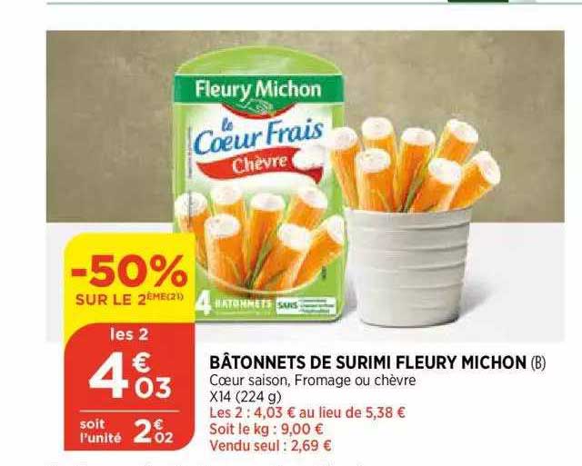 bâtonnets de surimi fleury michon