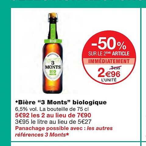 bière "3 monts" biologique