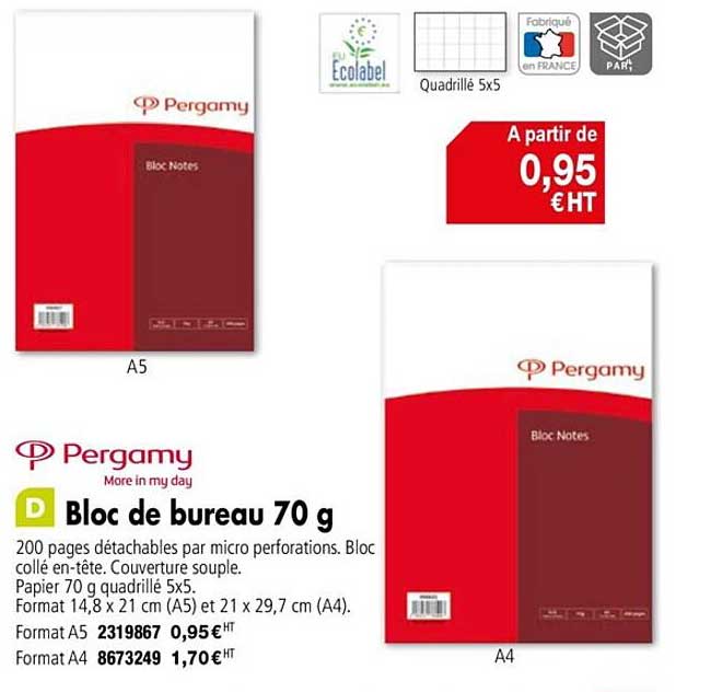 bloc de bureau 70g pergamy more in my day