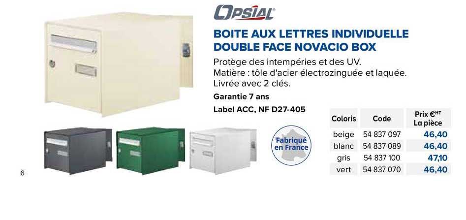 boîte aux lettres individuelle double face novacio box opsial