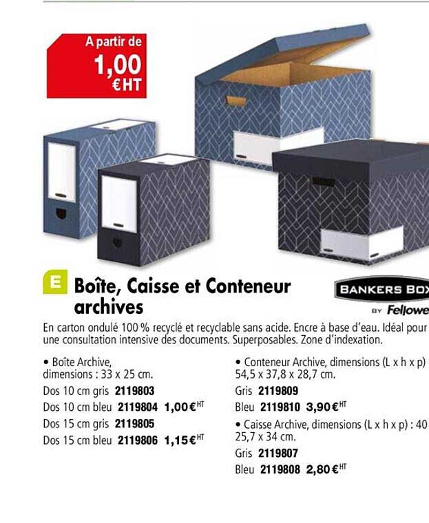 boîte caisse et conteneur archives
