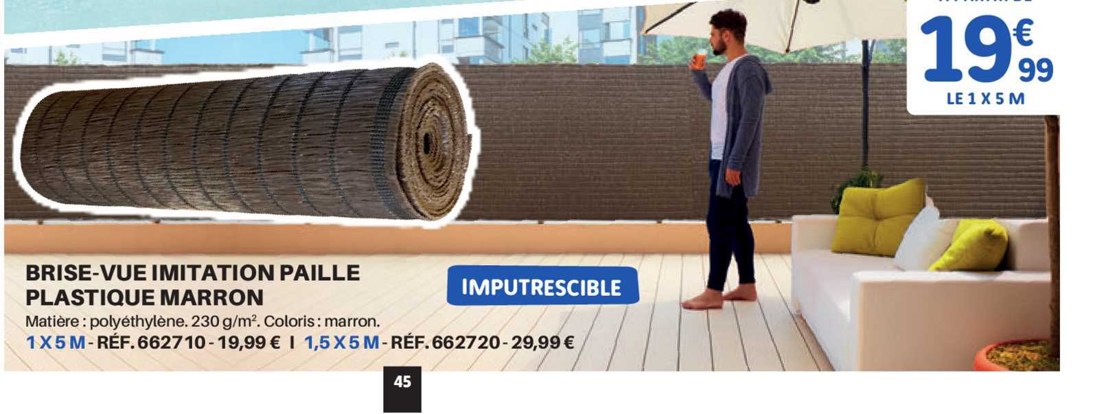 brise-vue imitation paille plastique marron