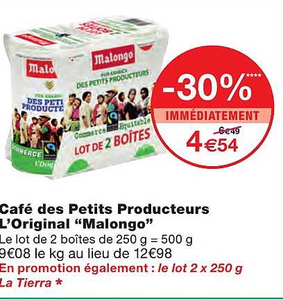 café des petits producteurs l'original "malongo"