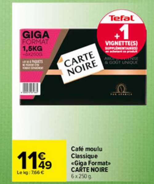 Café Moulu Classique "giga Format" Carte Noire
