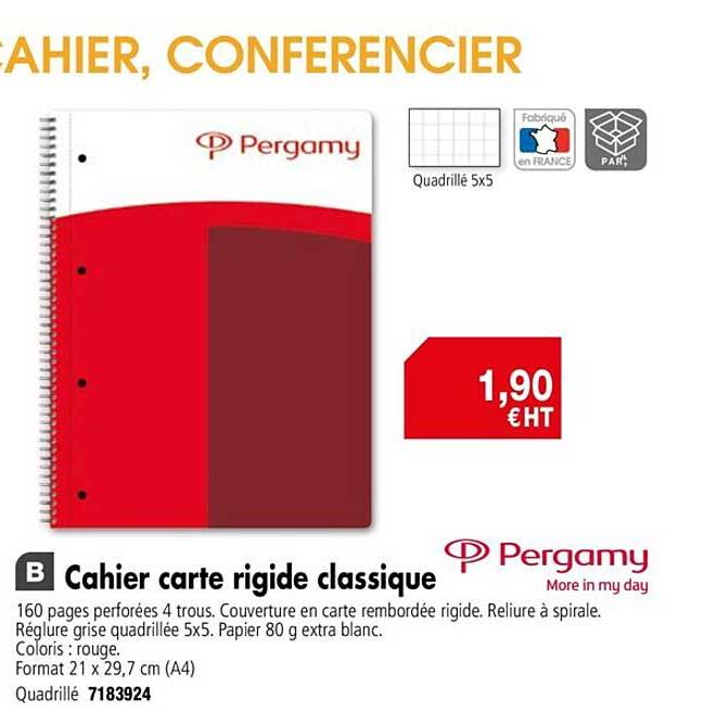 cahier carte rigide classique pergamy more in my day