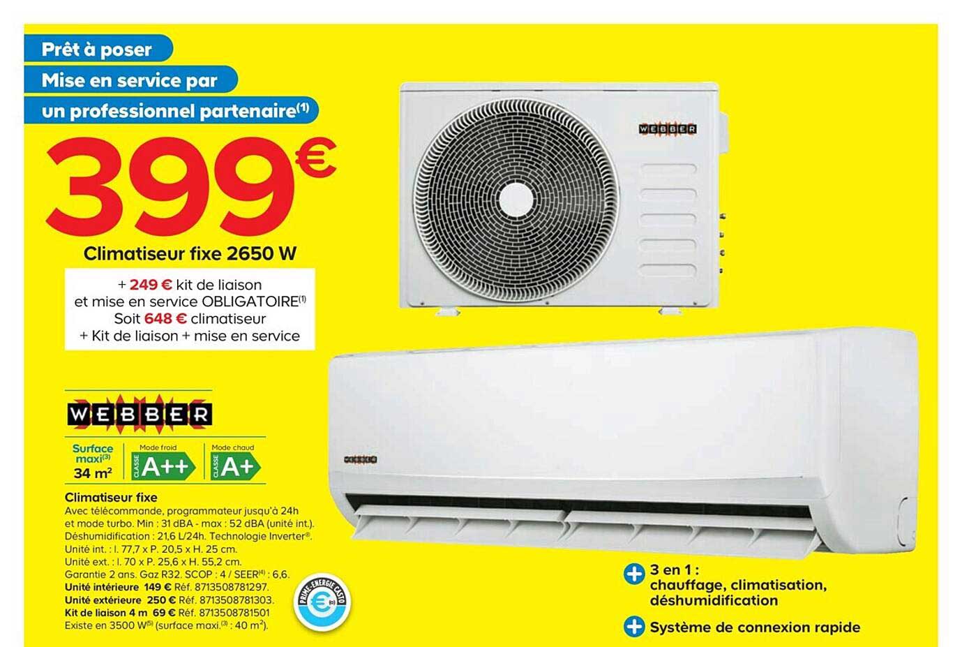 climatiseur fixe webber