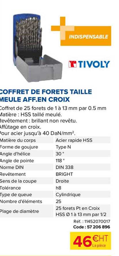 coffret de forets taille meule aff.en croix tivoly