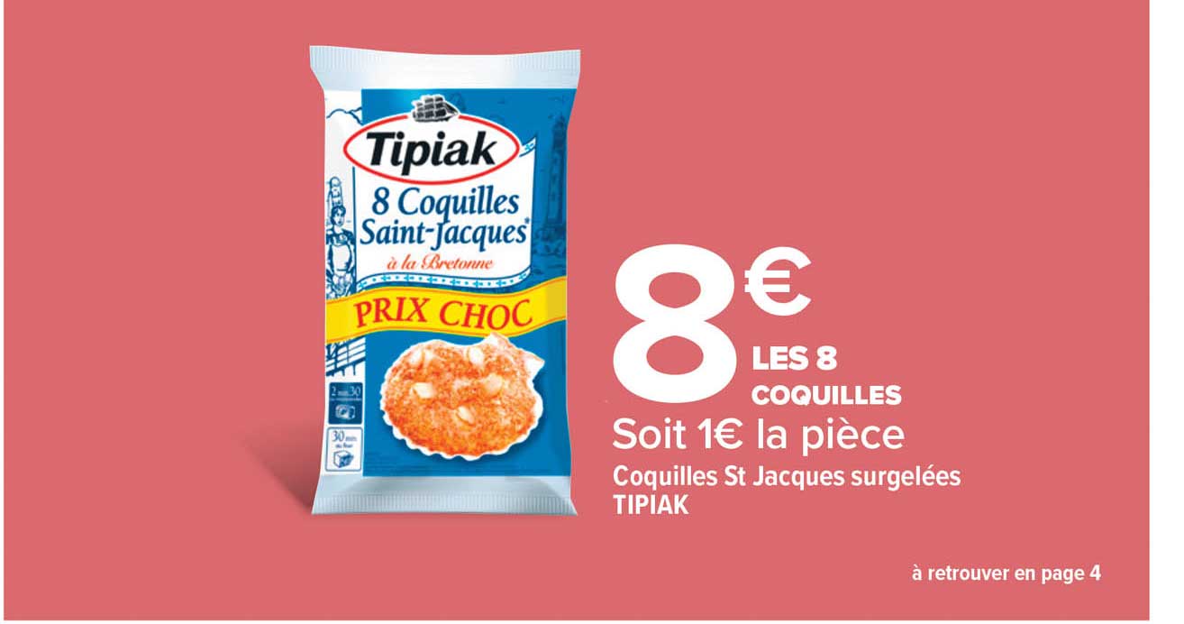 coquilles st jacques surgelées tipiak