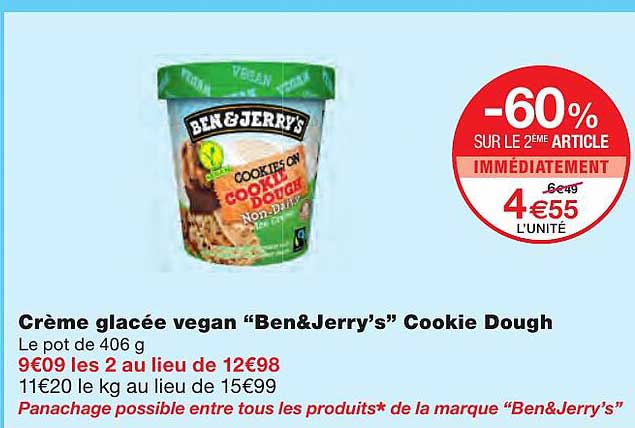 Crème Glacée Vegan "ben&jerry's" Cookie Dough