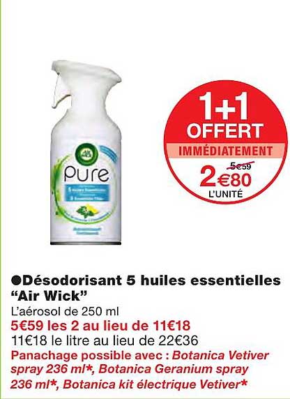 désodorisant 5 huiles essentielles "air wick"