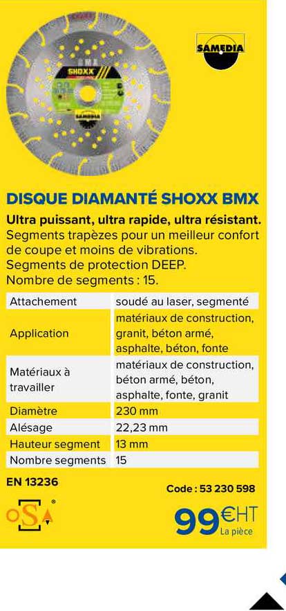 Disque Diamanté Shoxx Bmx