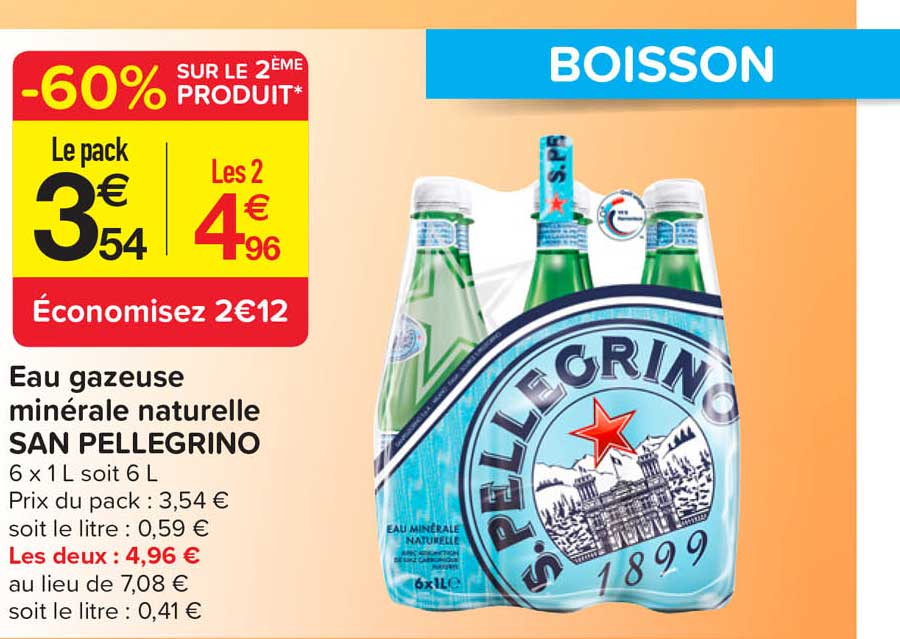 eau gazeuse minérale naturelle san pellegrino