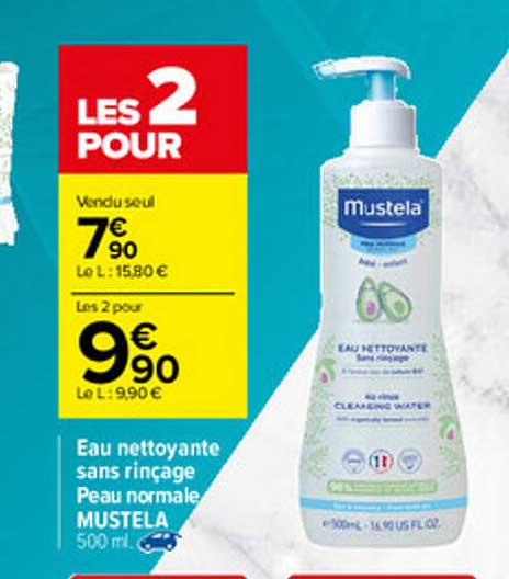 eau nettoyante sans rinçage peau normale mustela