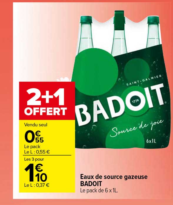 eaux de source gazeuse badoit