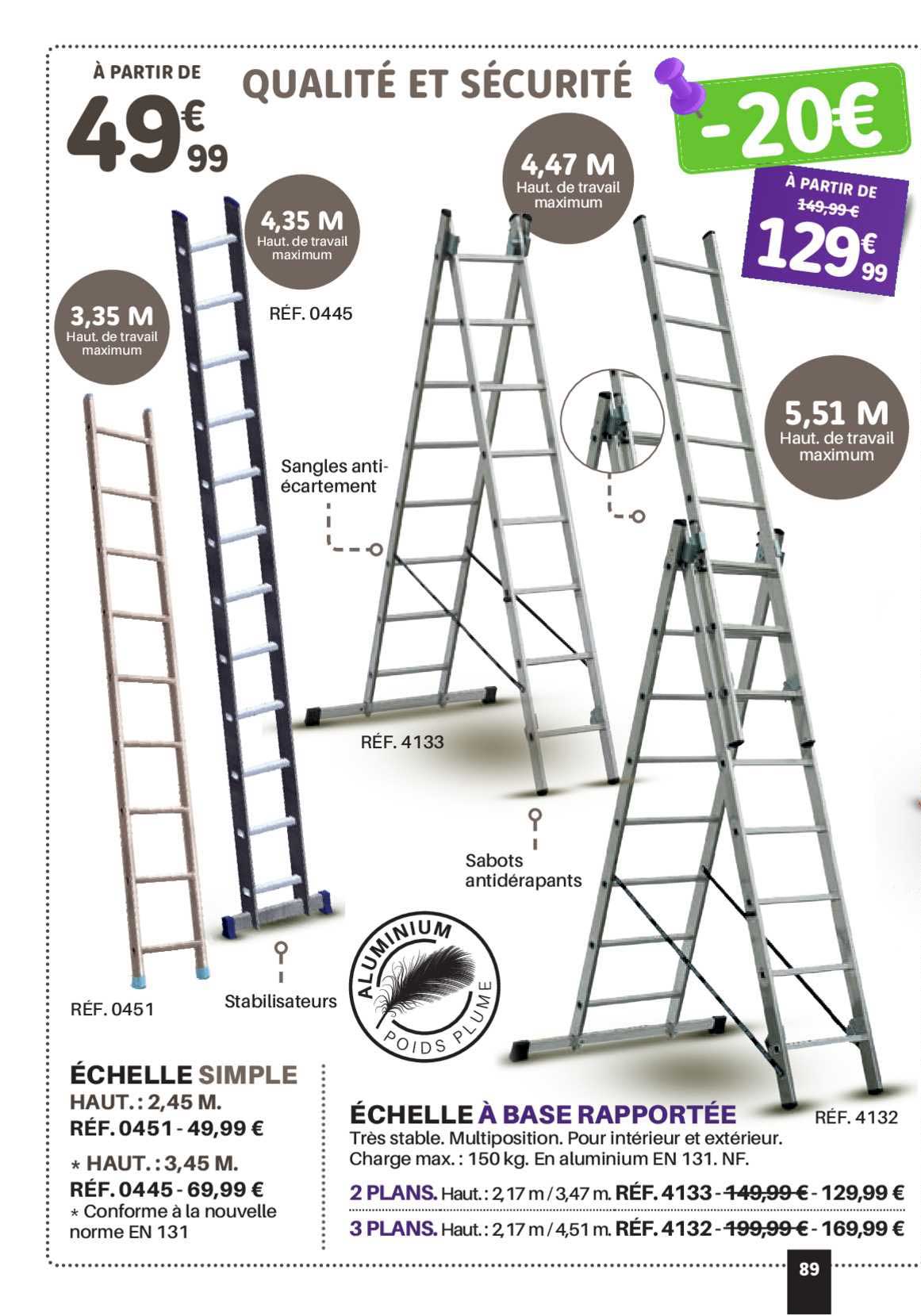 échelle Simple, échelle à Base Rapportée
