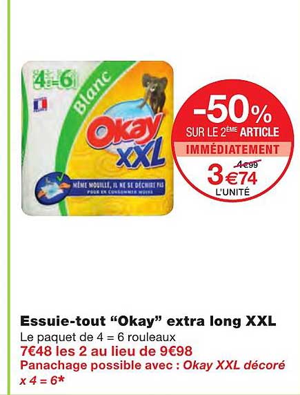 essuie-tout "okay" extra long xxl
