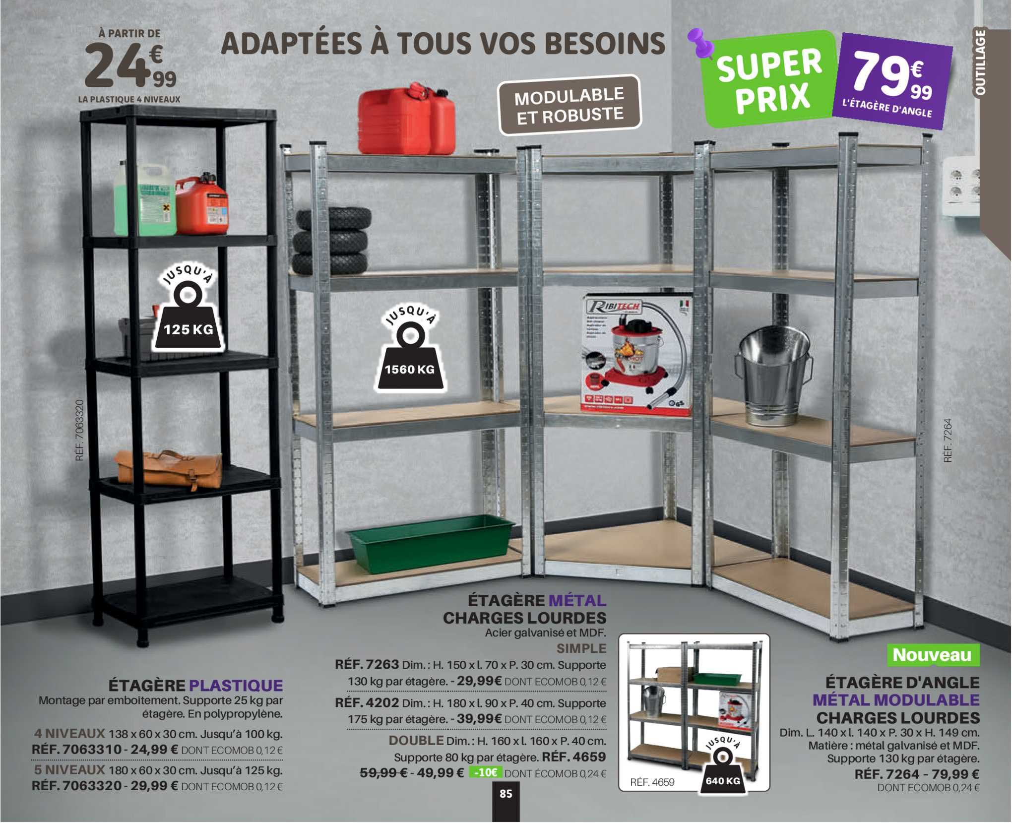 étagère métal charges lourdes