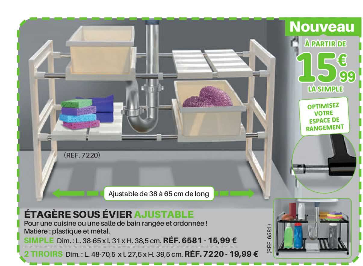 étagère sous évier ajustable
