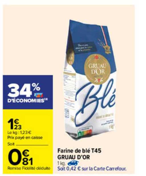 farine de blé t45 gruau d'or