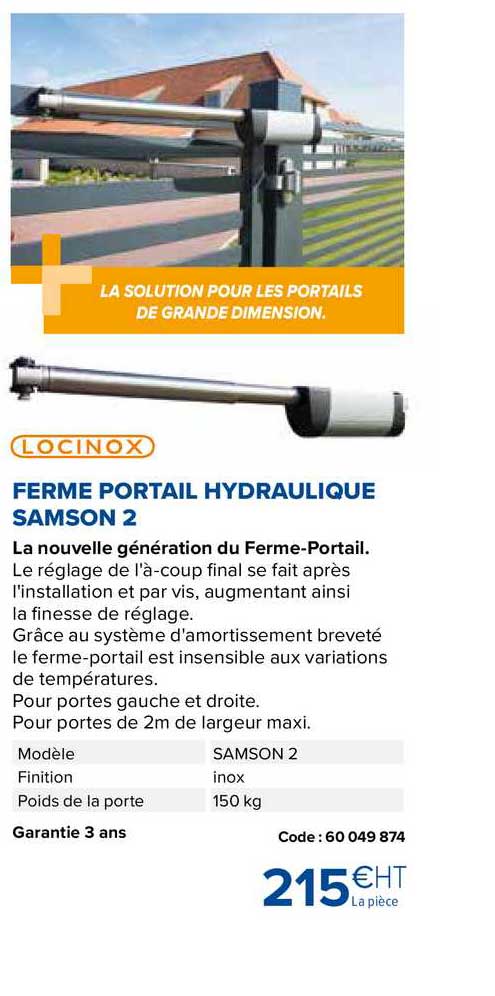 ferme portail hydraulique samson 2 locinox