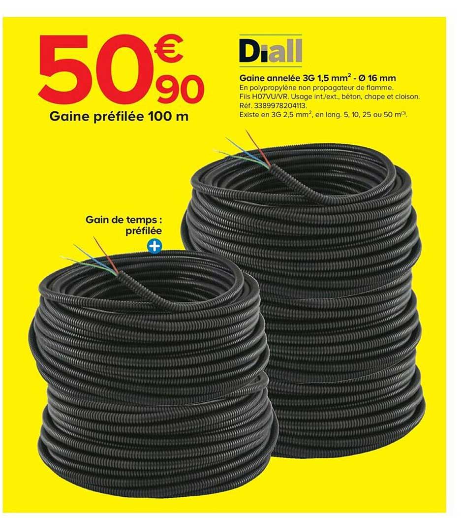 gaine annelée 3g 1,5 mm2 - 16 mm diall