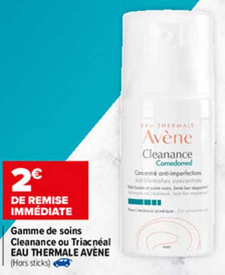 gamme de soins cleanance ou triacnéal eau thermale avène