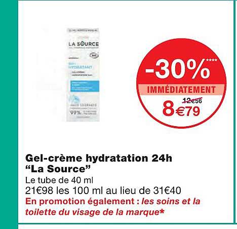 gel-crème hydratation 24h "la source"