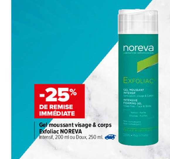 gel moussant visage & corps exfoliac noreva