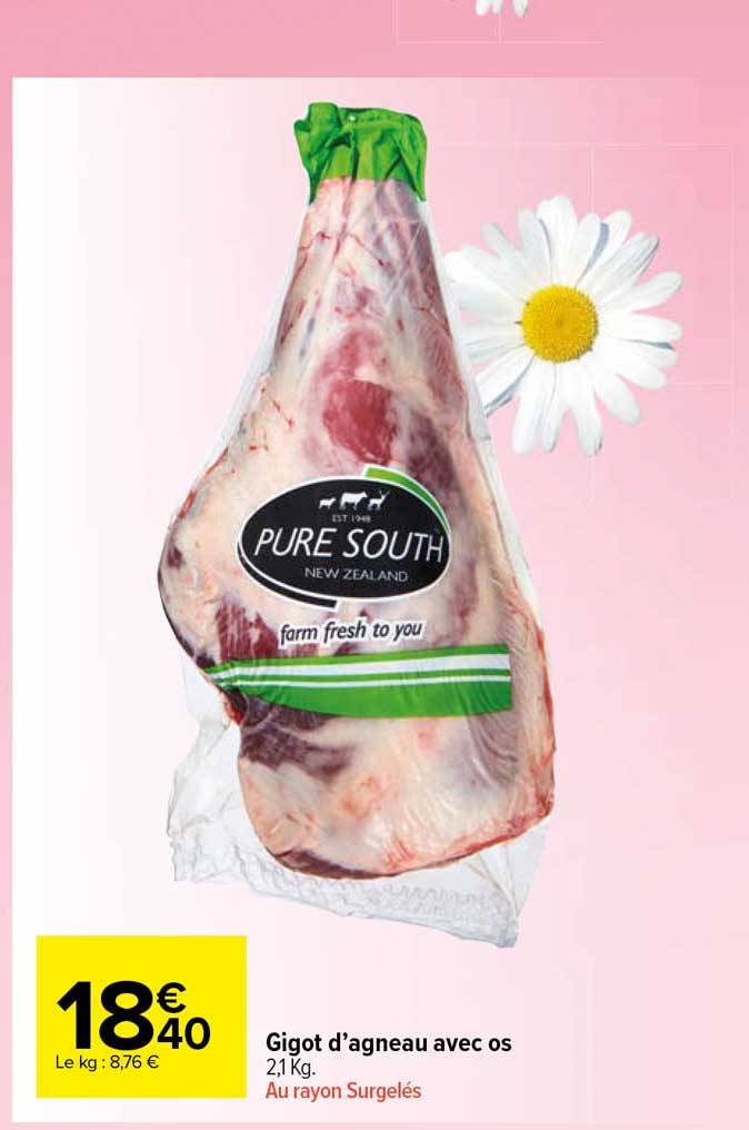 gigot d'agneau avec os pure south