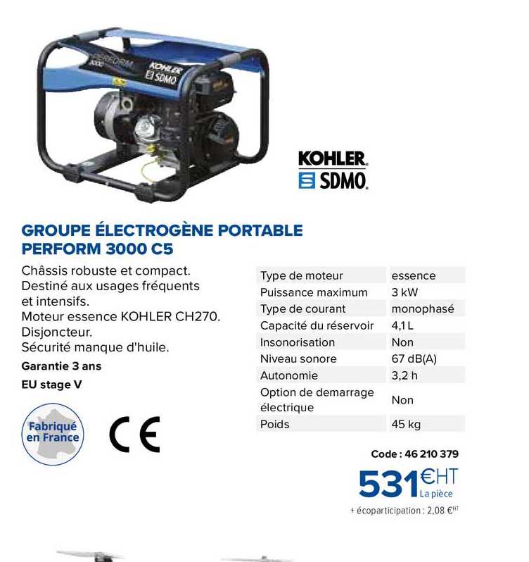 groupe électrogène portable performe 3000 c5