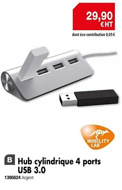 hub cylindrique 4 ports usb 3.0