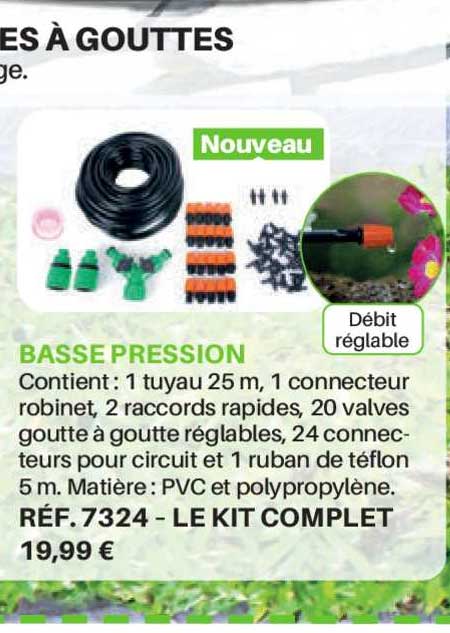 kit d'arrosage à gouttes basse pression