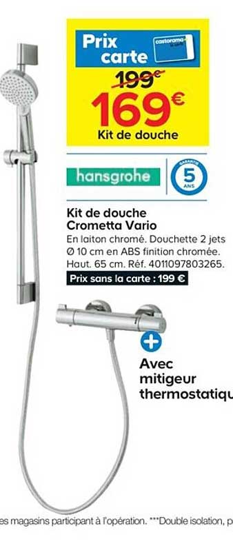 kit de douche crometta vario hansgrohe