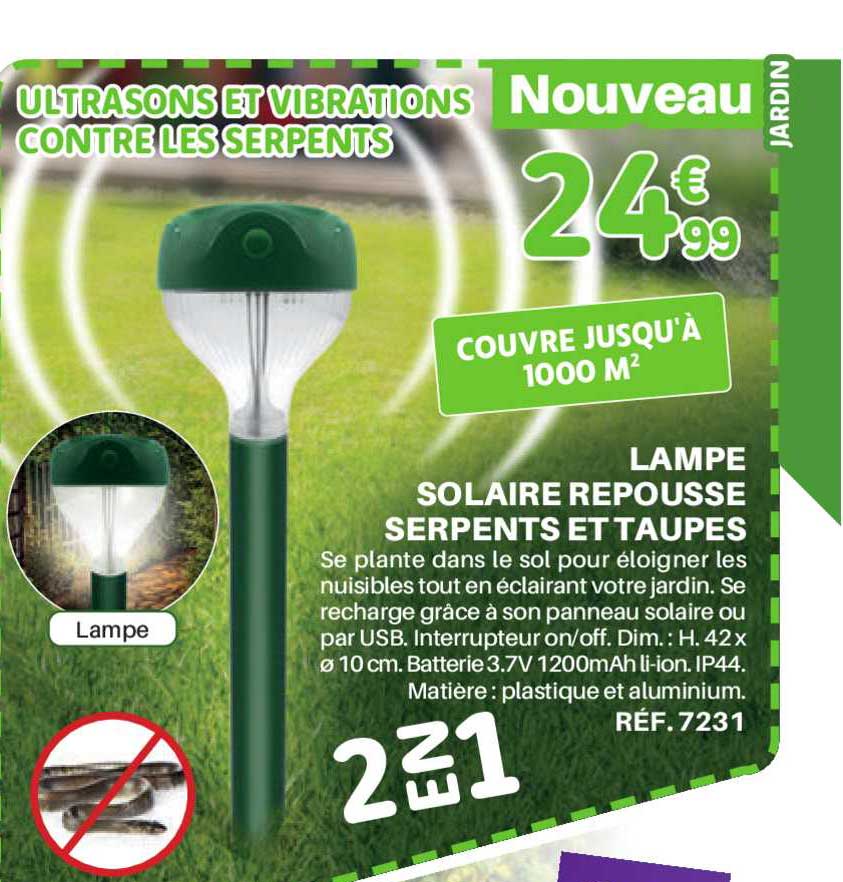 lampe solaire repousse serpents et taupes