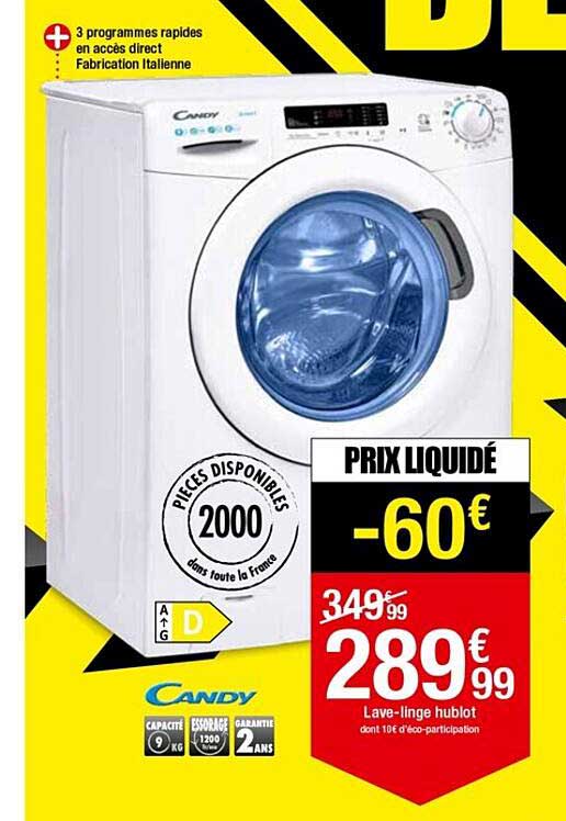 lave-linge hublot candy
