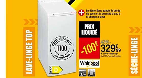 lave-linge top whirlpool