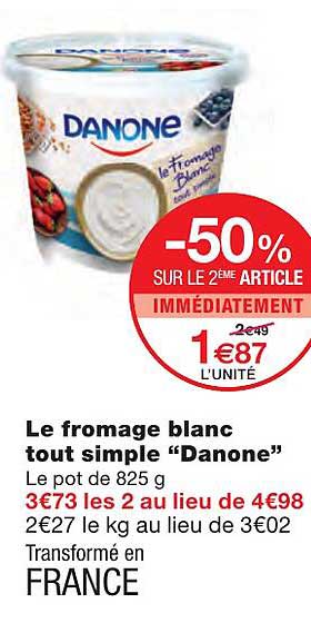 Le Fromage Blanc Tout Simple "danone"