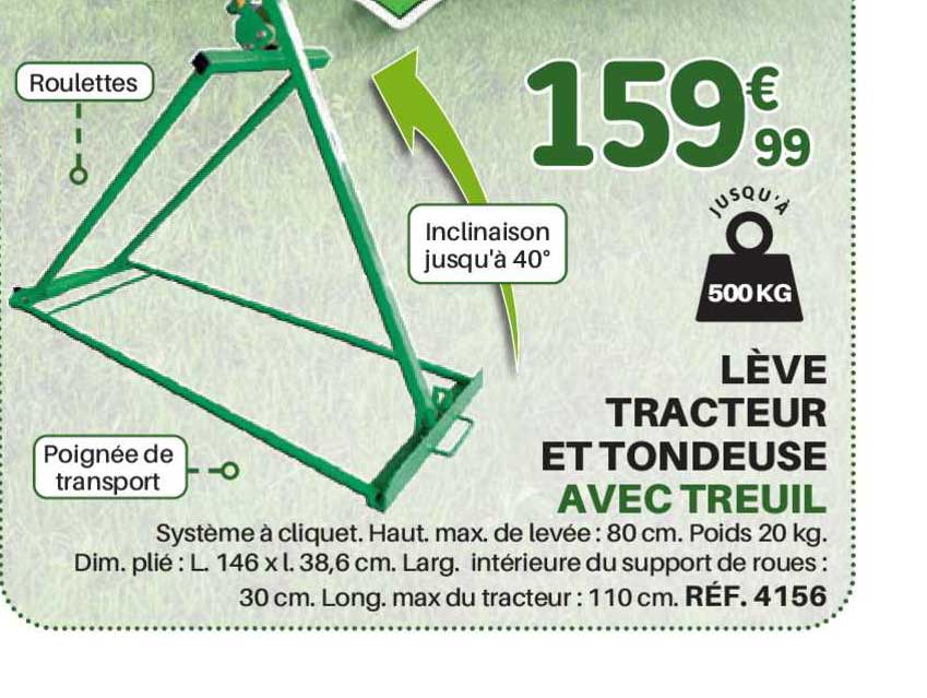 Lève Tracteur Et Tondeuse Avec Treuil