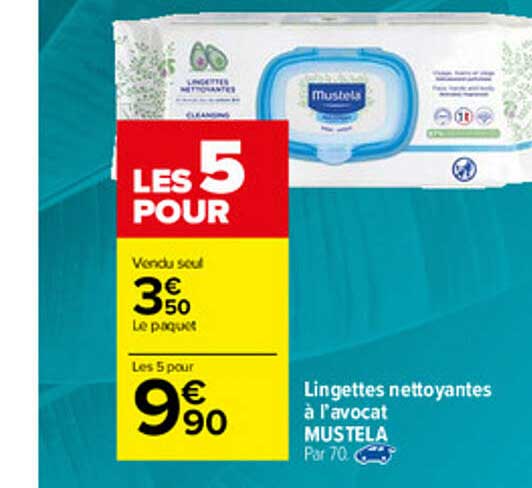 lingettes nettoyantes à l'avocat mustela