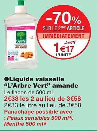 liquide vaisselle "l'arbre vert" amande