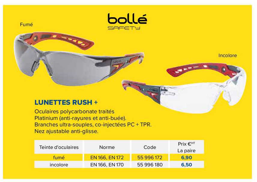 lunettes rush + bollé safety